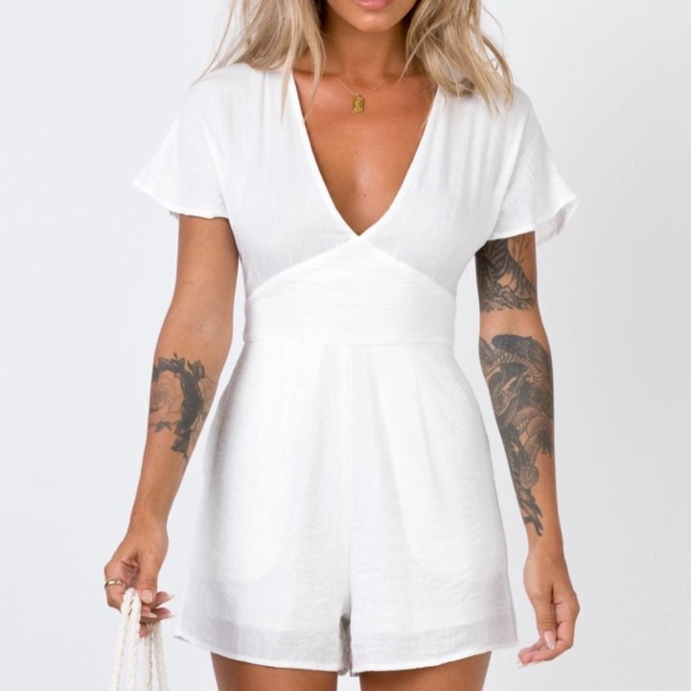 Princess Polly White Romper NEW